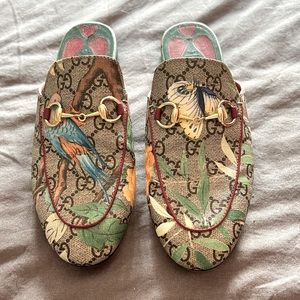 Gucci Shoes | GG Supreme Tian Canvas Princetown Flat Mules, Multicolor